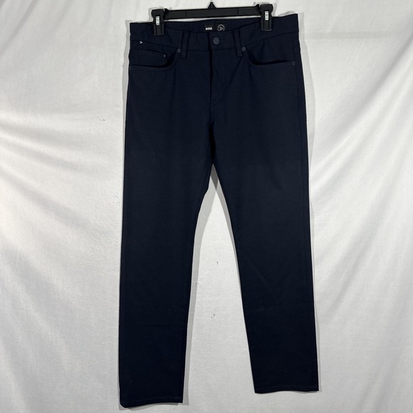 NEW $179 BOSS [ 32/32 US ] Delaware Slim Fit Trousers with Stretch in Blue U1371 - Picture 9 of 14